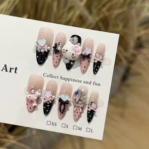 Press On Handmade Nail Art 10Pcs/Sets Free Tools